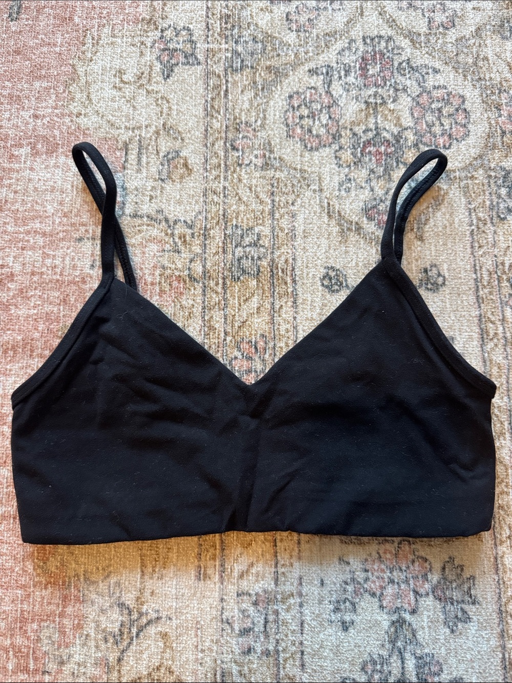 Aritzia Black Seamless V-Neck Bralette
